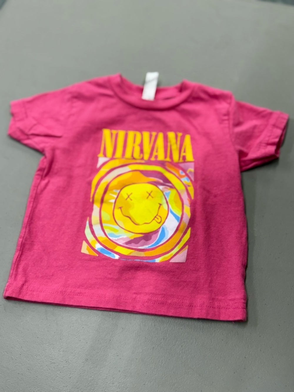 Rabbit Skins Pink Nirvana Smiley Graphic Tee